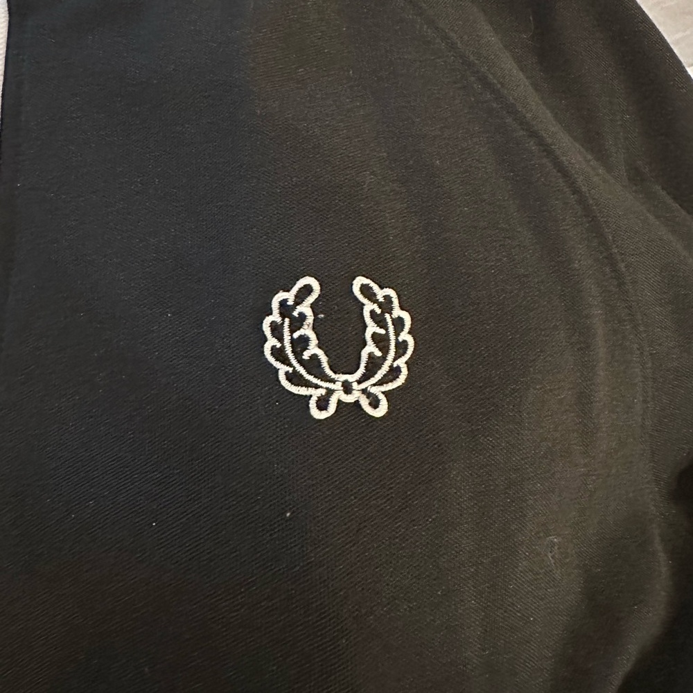 Fred Perry Black Track Jacket, Size Medium. EUC